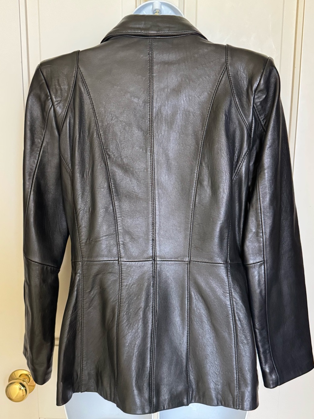 Neiman Marcus Exclusive Lamb Leather Blazer Jacket - Picture 4 of 9